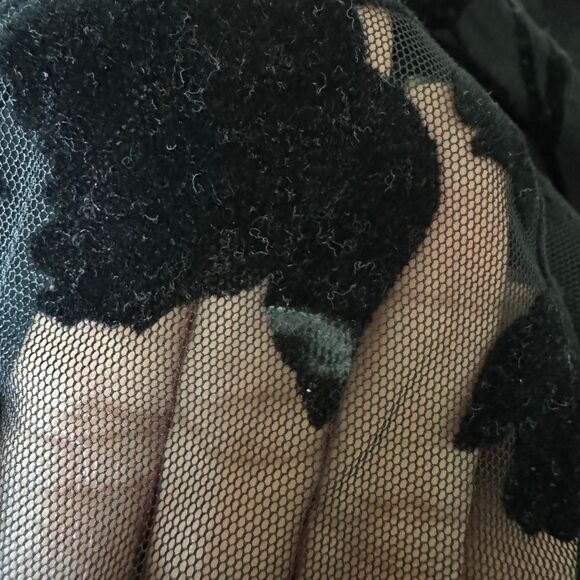 Sweet Storm Women's Velvet Burnout Gown Medium Black Whimsigoth FairyGoth Mesh - Picture 4 of 8